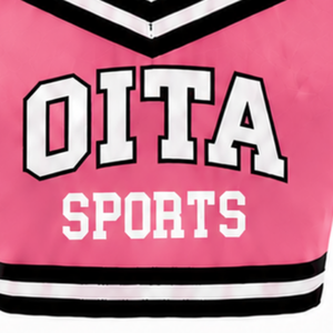Haut court de cheerleading rose, blanc et noir sans manches pour femmes et filles – Idéal pour l'entraînement sportif et les uniformes d'équipe - Product Image 5