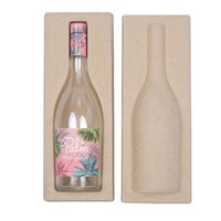 Gevormde papierpulp tray, ecologisch biologisch afbreekbaar, natgeperst pulp inlay voor verpakkingen van likeur- en wijnflessen in geschenkdozen