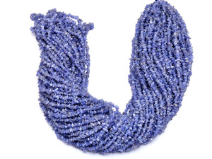 Cuentas sueltas de tanzanita AAA de 3mm-4mm, pepitas lisas, mezcla de tanzanita natural, chips sin cortar, piedras semipreciosas para la fabricación de joyas. - Product Image 2