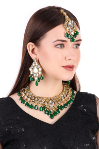 Trendy Women's Brass Gold Plated Imitation <b>Pearl</b> Zircon Bridal Necklace <b>Set</b> Matching Earrings Engagement Wedding Anniversary - Product Image 5