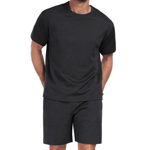 Ropa Deportiva Ligera Informal de Talla Grande para Hombre, Conjunto de Dos Piezas con Diseño Personalizado, Camiseta y Pantalones Cortos de Secado Rápido con Estampado Geométrico para Verano - Product Image 4