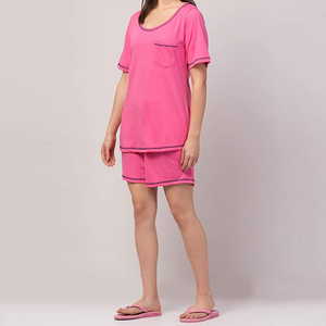 Top Selling Women's Cotton <b>Twin</b> <b>Set</b> Women's High Quality Casual <b>Twin</b> <b>Set</b> Short Sleeve T Shirt and Shorts New Design Summer Wear - Product Image 4