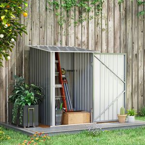 Casetta da Giardino 3.3x3.4 ft in Acciaio Zincato Grigio con Porta Lucchettabile, Facile Montaggio, Telaio in Lega di Alluminio e Plastica - Product Image 2