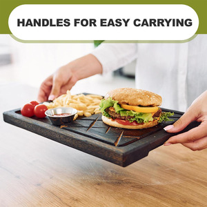 Utensilios de cocina Premium Tabla de cortar de madera Tabla de cortar gruesa extra grande Bloque de cortar de madera duradero con ranuras para jugo - Product Image 4