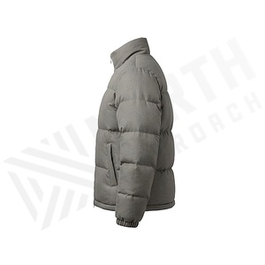 Quilted Jacket Women Winter Stand Collar Full Sleeve Polyester Filling Solid Color Zipper Closure Regular Length - Product Image 3
