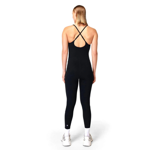 Combinaison de yoga et de fitness respirante pour femmes en spandex/nylon avec fermeture éclair, col en V sans manches et bretelles doubles, combinaison courte active - Product Image 2