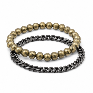 Stacking Crystal <b>Beaded</b> <b>Bracelet</b> Set with Clear Quartz 8mm and Silver Tone Bangle for Women's Everyday Wear Layered Style - Product Image 6