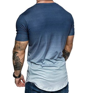 T-shirt pour homme personnalisé en jersey imprimé par sublimation intégrale, coupe classique, col vintage, dégradé, écologique, respirant, 3D - Product Image 2