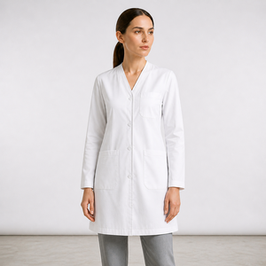 Bata de Laboratorio Médica para Mujer, Ligera y Transpirable, de Poliéster y Algodón, Uniforme de Doctora o Enfermera, Corte Regular, Ropa de Trabajo para Clínica o Laboratorio - Product Image 1