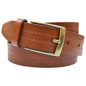 Cinturón de Cuero para Hombre, Cinturones de Piel de Vaca con Hebilla de Pin para Hombre, Logotipo Personalizado de Fábrica, Cinturón para Jeans, Moldeado en Una Sola Pieza - Product Image 4