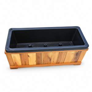 Jardinières d'extérieur luxueuses en bois, écologiques, biodégradables et durables, avec trous de drainage, pour plantes et fleurs, pour la maison - Product Image 1
