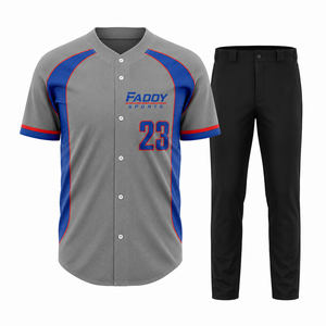 Ensemble uniforme de baseball personnalisé par sublimation avec boutons, maillot de baseball pour hommes et jeunes équipes avec pantalon, vêtements de sport respirants et à séchage rapide - Product Image 1