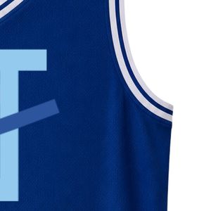 Navy <b>Blue</b> JJ Logo Embroidered Basketball Jersey Sleeveless V Neck Tank <b>Top</b> with White Trim for Women's Team Sportswear teamwear - Product Image 4