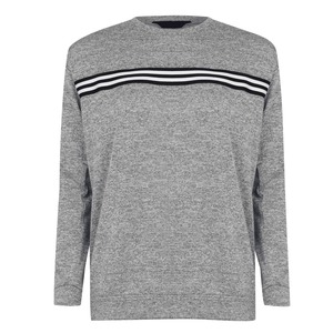 Chándal Gris Unisex, Cuello Redondo, Manga Larga, Diseño a Rayas, Corte Regular, Ropa de Otoño, Cintura Elástica, Estilo Casual - Product Image 3