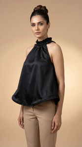 Top Negro Halter sin Mangas para Mujer, Top de Fiesta sin Espalda, Elegante Top de Verano para Club, Top de Moda, Proveedor Mayorista - Product Image 2