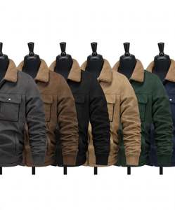 Wholesale 2026 Winter <b>Fleece</b> Outwear Coat <b>Men</b> Thick Cargo Jackets Windproof Breathable Warm Turn Collar Plus Size <b>Sherpa</b> Front - Product Image 1