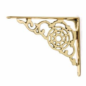 Modern Brass <b>Floating</b> <b>Shelf</b> Support Bracket Decorative Openwork Triangle <b>Corner</b> Holder for Stylish Home Hotel Decoration Use - Product Image 4