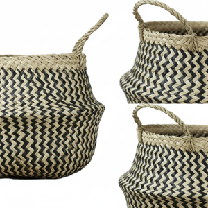 Cesta de Almacenamiento de Mimbre Tejido, Hecha a Mano, Ecológica, Duradera, Diseño Circular Moderno, Personalizable, Organizador Multifuncional - Product Image 2