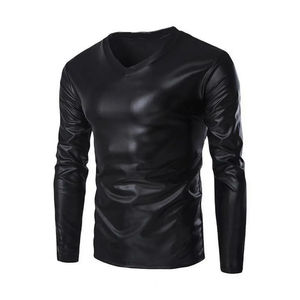 T-shirt brillant doré pour homme, manches longues, chemisier pour homme, haut d'été, costume de scène pour Noël, Halloween, fête - Product Image 2