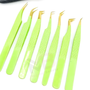 Nouvelle Arrivée Pince à Épiler Professionnelle en Acier Inoxydable avec Pointe Dorée Vert Papagei, Précision et Durabilité, pour Cils et Poudre de Diamant Solide - Product Image 6