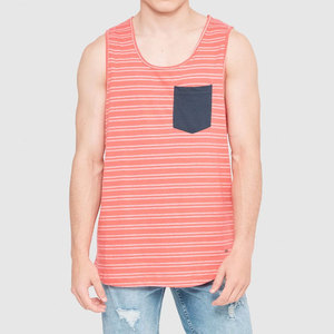 Latest Design New Arrival Hot Selling <b>Men</b> Lining Tank Top Customized Front Pocket Design Loose Fit Longline Summer <b>Singlet</b> - Product Image 1