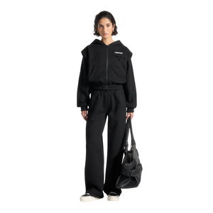 Conjunto Deportivo de Dos Piezas para Mujer con Sudadera con Cremallera Completa y Pantalones Anchos de Cintura Elástica, Corte Holgado, Bolsillos Laterales, Venta al Por Mayor, Personalizado OEM - Product Image 1