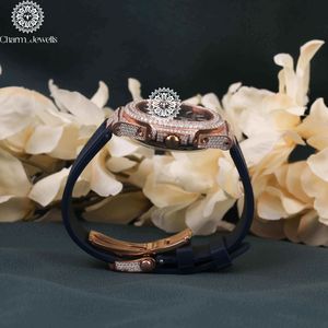 Charm_Jewells Luxury Women's Bronze <b>Case</b> Analog Quartz <b>Watch</b> With Silicone Strap And Diamond Buckle 20mm Band - Product Image 3
