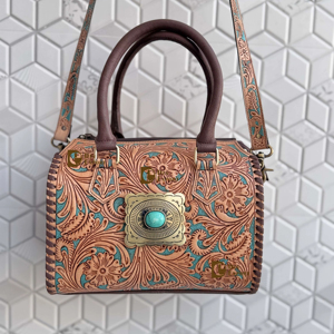 2026 New Fashionable Hand Tooled Carving Leather Speedy Handbag Gypsy <b>Boho</b> Shoulder Custom Handmade Western Multi Uses <b>Bags</b> - Product Image 1