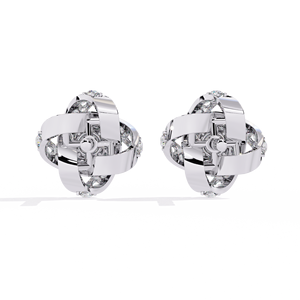 Aries Jewel Classic Designer Round Cut Lab Grown Diamond 14K Gold IGI Certified <b>Earring</b> <b>Tops</b> for Gift Party & Anniversary - Product Image 4