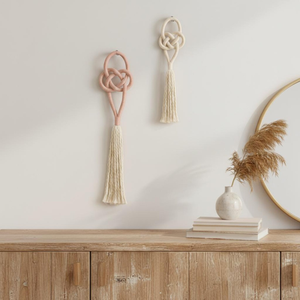Boho Macrame Celtic Knot Pattern Nautical Theme <b>Curtain</b> Tiebacks Decorative Cotton Rope <b>Tassel</b> Holders for Windows Nordic Home - Product Image 2