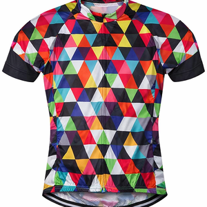 Men's <b>Cycling</b> Jersey Short Sleeve Bike Clothing Multicolored Diamond - Product Image 3
