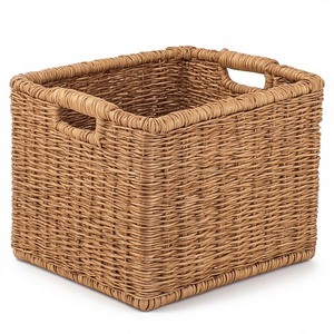 Panier de rangement en jonc de mer naturel, robuste et durable, avec poignées, pour la cuisine, la salle de bain et le salon - Product Image 2