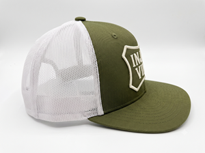 หมวกแก๊ปตาข่ายสีเขียวมะกอกสไตล์วินเทจแบบกำหนดเอง หมวกหกแผงแบบ Snapback ปักโลโก้ รับผลิตแบบ OEM ODM ขายส่งจากโรงงานโดยตรง - Product Image 5