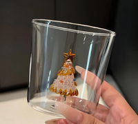Cadeau de Noël : Tasses en verre réutilisables résistantes à la chaleur pour les agences de cadeaux d'entreprise, la reconnaissance des clients et les souvenirs de vacances pour cadres