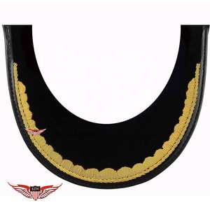 KEW Venta al por mayor Visera de copa bordada a mano estilo Subcomisario Español con visera de alambre de oro para uniforme ceremonial y desfiles - Product Image 1