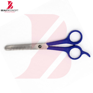 กรรไกรซอยผมด้ามพลาสติกสีน้ำเงินพรีเมียม ใบมีดสแตนเลสความแม่นยำสูง บริการ OEM สำหรับร้านทำผมและร้านตัดผม - Product Image 4
