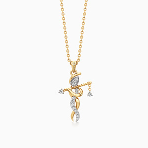 Collier pendentif en diamant cultivé en laboratoire pour femme, motif couple dansant, or 10K-18K plaqué rhodium, bijoux fins romantiques - Product Image 2