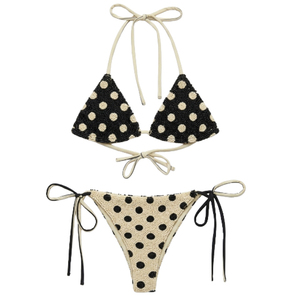 Conjunto de Bikini Personalizado con Cuentas Amarillas para Mujer, con Tirantes de Encaje, Elegante Traje de Baño de Dos Piezas para el Verano - Product Image 2