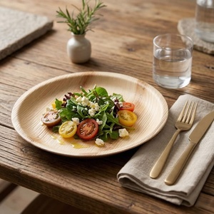 Premium Palm Leaf Appetizer <b>Plates</b> for Hotels Cafes and Banquet Catering 5 Inches Round Shapes Biscuits Sandwiches <b>Plates</b> 2026 - Product Image 1