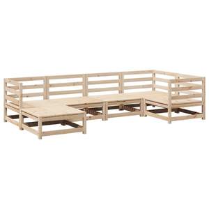 Conjunto de Sofás Grandes para Jardín de Madera de Pino Natural (Sin Tratar) para Uso en Exteriores - Product Image 2
