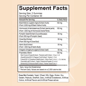 Gummies OEM/ODM à base de noix noires et d'armoise avec herbe d'Artemisia Annua et coque de <span class=keywords><strong>Juglans</strong></span> <span class=keywords><strong>Nigra</strong></span> pour la digestion et les suppléments corporels à base de plantes - Product Image 5