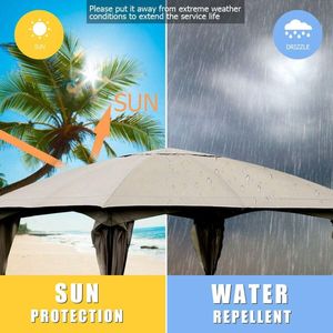 Gazebo da Esterno Completamente Chiuso 3,5 x 3,5 Metri con Tettoia e Pergola a 4 Pareti Rimovibili - Product Image 5