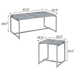 Set occasionale per soggiorno grigio e argento con Base a traliccio - Product Image 6