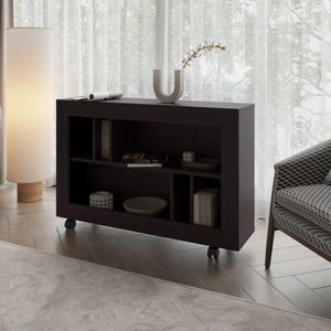 Consolle Open Storage in Melaminico Wengue: Tavolo Consolle Unico ed Elegante - Product Image 1