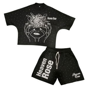 Conjunto de camiseta y pantalones cortos estampados para hombre, fabricado en fábrica, de gran venta, para uso casual y urbano, servicio OEM, conjuntos para adultos. - Product Image 2