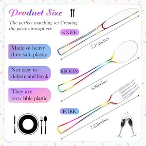 ชุดช้อนส้อมแบบคลาสสิก แข็งแรง ทนทาน ย่อยสลายได้ รีไซเคิลได้ เป็นมิตรกับสิ่งแวดล้อม ปราศจากสาร BPA ผลิตจาก PP/PS สำหรับงานปาร์ตี้ ยี่ห้อ Home Richfull - Product Image 3