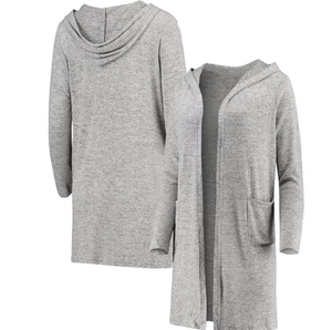 Women <b>Long</b> Sleeve Knitted <b>Cardigan</b> With Pockets Solid Color Casual Open Front Sweater Full <b>Length</b> Anti-Pilling Acrylic Material - Product Image 4