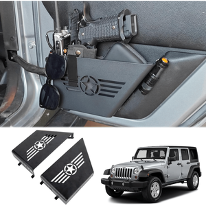 Organizer Laterale in Metallo con Logo a Cinque Stelle per Porta Posteriore, Tasche Portaoggetti per Jeep Wrangler JK JKU 4 Porte 2P 2007-2017 - Product Image 1
