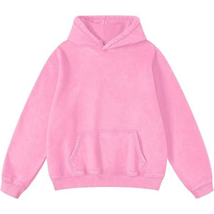 Sudadera con capucha rosa para mujer, de color sólido, forro polar, informal, con bolsillos, corte regular, para otoño. - Product Image 1