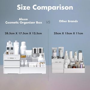 กล่องเก็บของอเนกประสงค์สีขาวพร้อมลิ้นชักสำหรับจัดระเบียบเครื่องสำอาง - Product Image 5